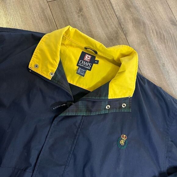 Vintage Chaps Ralph Lauren Navy Windbreaker Jacket Men XL - Picture 2 of 6